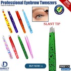 Eyebrow Tweezer Slanted Flat Tip Stainless Steel Facial Hair Remover Clip Makeup