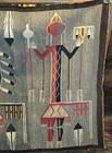 High Quality Vintage Hand-woven Navajo Yei Rug With Natural Dyes 39x43