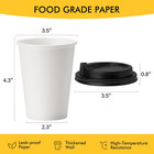 Racetop  50 Pack  Disposable Coffee Cups With Lids 12 Oz  Hot Paper Cups With Li