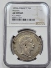 1899 Germany Silver 5 Marks Ngc Au Details Certified Prussia Wilhelm Ii  v914