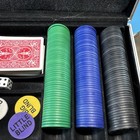 Poker Chip Set W  Aluminum Carry Case  Cards  Dice   Dealer blind Buttons