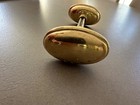 Pair Of Vintage Cast Brass Oval Entry Door Knobs