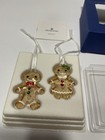 Swarovski Crystal 2017 Gingerbread Couple Christmas Holiday Ornament Set 5281766
