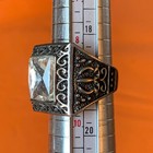 Stunning Ancient Silver Color Antique Roman Rare Ring With White Stone Amazing