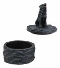Ebros Single Howling Gray Alpha Wolf Mini Rounded Jewelry Decorative Box