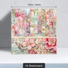 24 Sheets Floral Scrapbook Paper Pads 6x6 Single-sided Flowers Pattern Decorativ