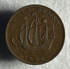 1958 Uk Great Britain Half Penny Brown Excellent Condition