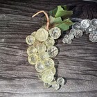 Vintage Mcm Faceted Clear Yellow Lucite Grape Cluster Decor Pair With Wire