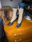 Antique Victorian Women   s Leather Lace Up Calf Pointed Toe Boots