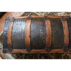 Rl Style Crocodile Panel Dome Top Leather Steamer Travel Trunk Or Blanket Chest