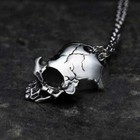 Retro Half Skull Gothic Punk Necklace Metal Skull Pendant Steampunk Jewelry