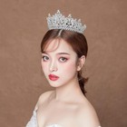 Full Round Crystal Queen Crown Rhinestone Bridal Tiara Headband Pageant Prom Wed