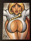 Power Girl Powergirl Dc Sketch Card Original Art Sexy Hot  