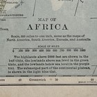 Antique 1916 Multicolored Physical Map Of Africa 12   x10   