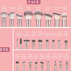 Professional Makeup Brushes Set With Cosmetic Bag Sponges   Accessories Kit