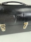 Vintage American Thermos Products Black Metal V Lunch Box Silver Thermos