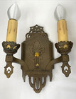 Restored Pair Antique Vtg Wall Sconces Arts   Crafts Mission Gothic Tudor Deco