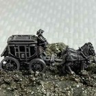 Vintage Pyrite Mineral Rock Pewter Horse Covered Wagon Western