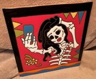 Talavera Art Tile Selfie Girl Pose Day Of The Dead Me I Am Folk Art Colorful