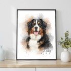 Custom Watercolor Pet Portrait From Photo  Personalized Dog   Cat Art