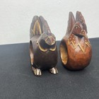 Wooden Rooster Vintage Folk Art Set Of 2 Napkin Holder