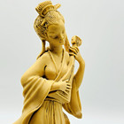 Vintage Musician Goddess Chinese Fairy Statue Figurine Ivorine Carved Ruin Lute