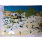 Vintage 1990 Coca-cola Town Circus Scene Metal Tin Sign 30 Inch Panoramic Decor