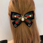 Gucci Double Gg Vintage Hairbow With Pearl Bee - Just The Bow