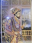 Framed Portrait Of Mughal Emperor Shah Jahan Painted On Stone