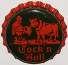 Vintage Soda Pop Bottle Cap Cock  n Bull Ansonia Conn Black And Red Rooster Bull
