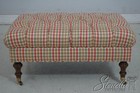 69054  Edward Ferrell Plaid Upholstered Tufted Ottoman
