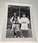 Rare Vintage American Tennis Players Smoking Cigarette Snapshot Photo  1952  Us