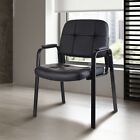 4 Pack Leather Guest Chair Black Waiting Room Office Desk Side Chairs Reception