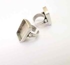 Rectangle Ring Setting Resin Blank Cabochon Mounting Adjustable Dried Flower