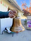 Nautical Hanging Door Ship Bell Vintage Brass With Wall Mounted Bracket