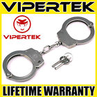 Vipertek Handcuffs Professional Double Lock Metal Steel Police Security Silver