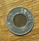 1932 Lincoln Wheat Cent Ny City Best   Co  Santa Claus Encased Good Luck Token