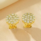 Stud Earrings For Women Men  14k Gold Plated Halo Stud Earrings
