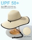 Sun Hats For Women  Wind Lanyard Wide Brim Straw Hat For Large Beige Black