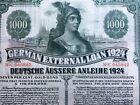 1924 German External Loan Insurance Certificate Series Bond 1000 Mark  2 Pcs set