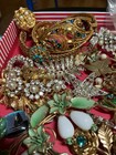 Big Lot Repairable   Parts All Vintage Jewelry  Rhinestones Single Earrings Bead