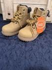 Boys Size 1 Tan Work Boots Trucker Brown Lace Up Street Wear Youth New