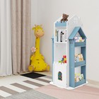 41 95cm Book Display Shelf 100kg-load Rotating Children s Bookshelf Blue white