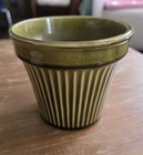 Vintage Floraline 501 Usa Mcm Avocado Olive Ribbed Planter Pottery
