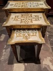 Vintage Florentine Nesting Tables Hollywood Regency Gilt Brocante