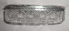 Antique 1904 English Sterling Silver Crystal Trinket Box Oval Birmingham C   N