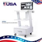 Mobile Rolling Cart Medical Trolley For Ultrasound Imaging Scanner Cart W drawer