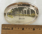 Vintage Florida Souvenir Glass Paperweight  Approx 3 5 X 2 5