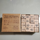 16pcs Wooden Mounted Rubber Stamps Wood Rubber Stamp Set For Art And Craft Diy 