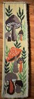 Vintage 70s Mushroom Garden Boho Hang Up Latch Hook Rug Wall Hanging 12x45 Mcm